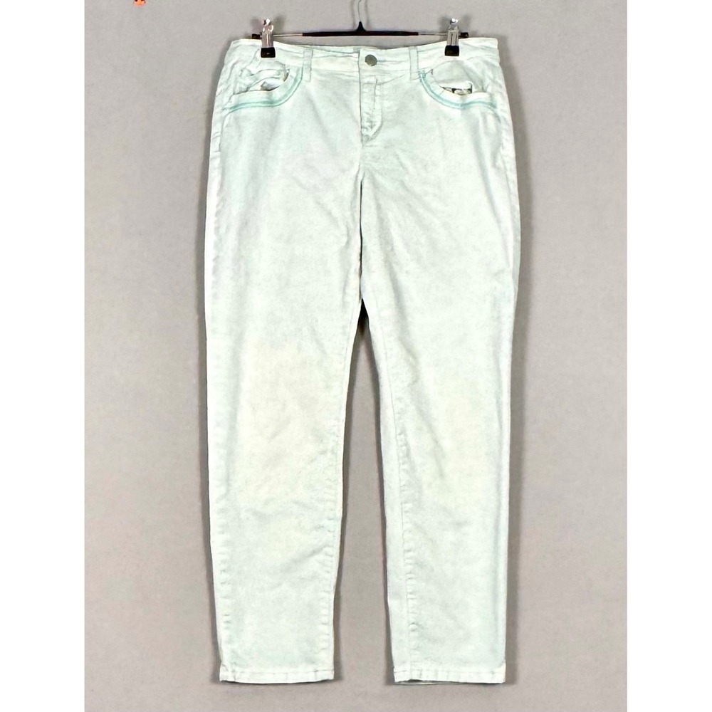 Soft Surroundings Straight Leg Pants Women Size S Light Blue Good Cotton Stretch